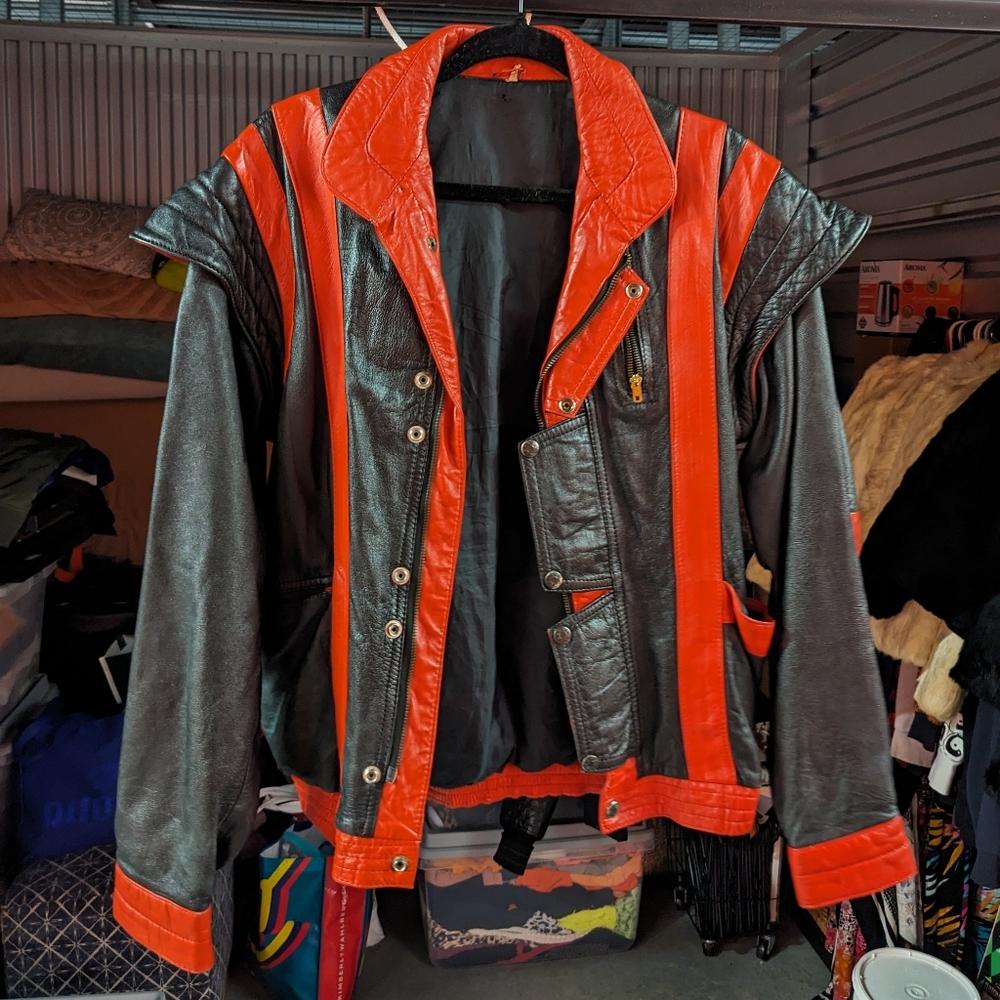 Vintage Leather Thriller Jacket - Size Medium